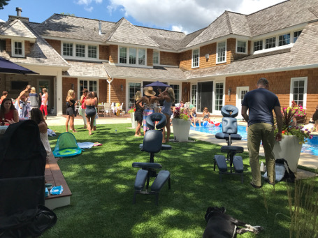 Chair massage at a Bachelorette event in the Twin Cities